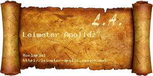 Leimeter Apolló névjegykártya